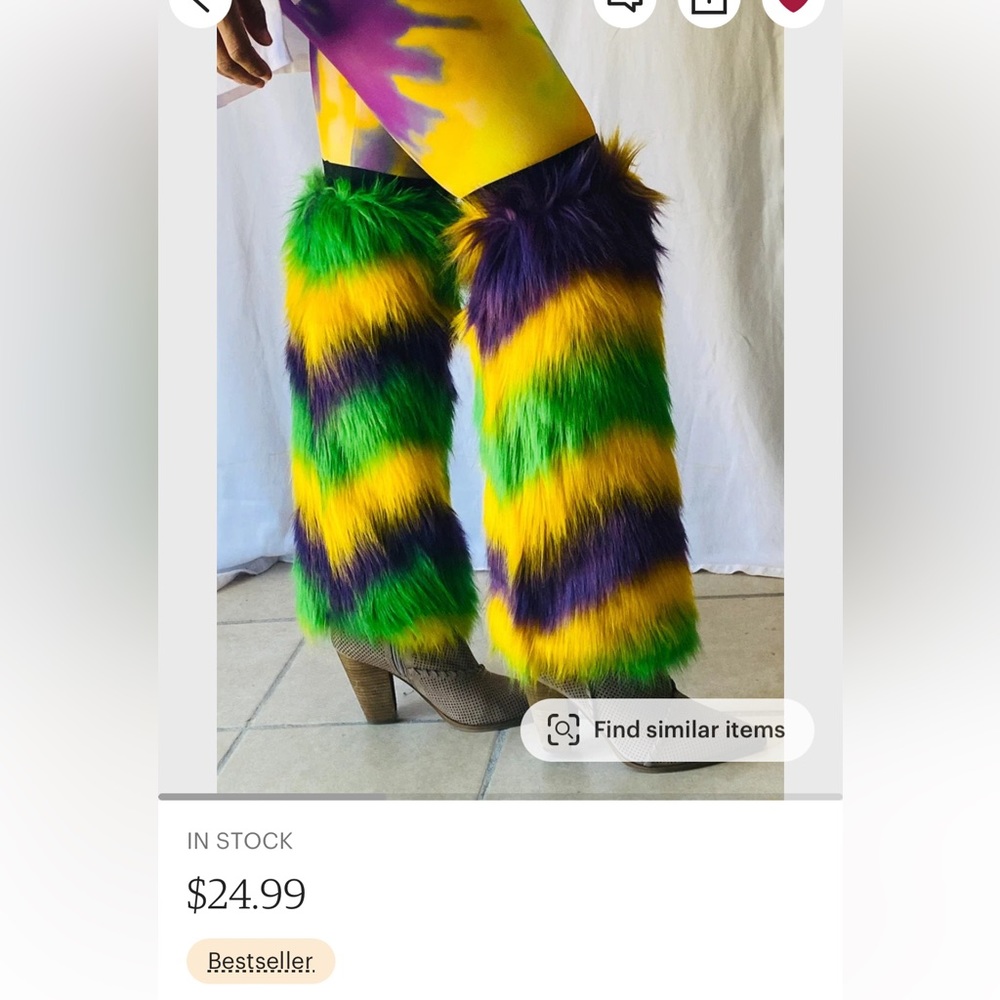 Mardi Gras leg warmers